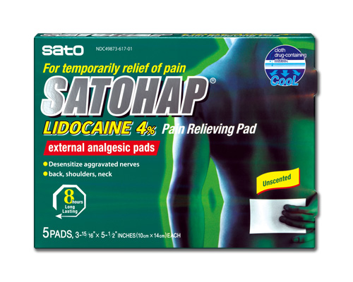 SATOHAP LIDOCAINE 4% PAIN RELIEVING PAD